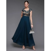 Miss Chase Georgette Self Design Full Length Womens Gown - Teal ( Pack of 1 ) - None