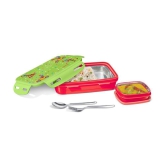 Milton Steely Deluxe Mini Inner Steel Kids Tiffin Box, Orange Grey