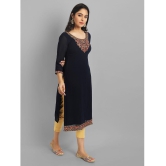 JASH CREATION - Black Georgette Womens Straight Kurti ( Pack of 1 ) - None