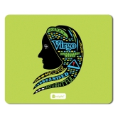 Indigifts Sun Sign Designer Mousepad Human Side Face with Multicolor Earth Pattern Green Mouse Pad 8.5x7 Inches - Virgo Zodiac Mousepad for Laptop, Zodiac Mouse Pad, Sun Sign-Star Sign Gifts