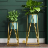 Triangle Set of 2 Planers With Stand-Green