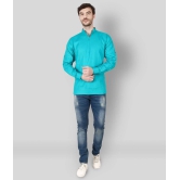 Springberry - Turquoise Cotton Slim Fit Mens Casual Shirt ( Pack of 1 ) - None