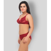 TCG Maroon Lace Bra & Panty Set - 36