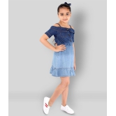 Naughty Ninos - Blue Denim Girl's A-line Dress ( Pack of 1 ) - None