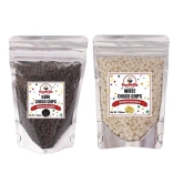 foodfrillz Dark & White Choco Chips Combo Pack (100 g x 2), 200 g for cakes, cookies, brownies, desserts, puddings