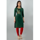 Radiksa - Green Rayon Womens Straight Kurti - None