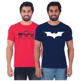 ferocious - Red Cotton Regular Fit Men's T-Shirt ( Pack of 2 ) - None