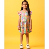 FLOWERS PRINT FRILL DRESS-PINK-10-12 YEARS / 1N / PINK