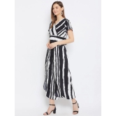 Women Black & White Stripes Printed Top With Palazzos