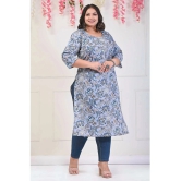 Swasti Cotton Printed Straight Womens Kurti - Grey ( Pack of 1 ) - None