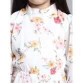 MINI & MING Girls Floral Printed Bell Sleeve Georgette Fit & Flare Dress