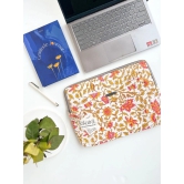 Sustainable Handmade Cotton Laptop Sleeve/Laptop Cover by Ekatra - Pink floral