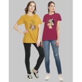 CHOZI - Multi Color Cotton Blend Regular Fit Womens T-Shirt ( Pack of 2 ) - None