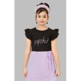 STYLOKIDS Purple Crepe Girls Fit And Flare Dress ( Pack of 1 ) - None