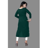 haya fashion - Green Rayon Women's Straight Kurti ( Pack of 1 ) - None