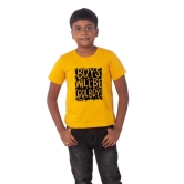 Boys Cotton Will Be Cool Half Sleeve TShirt (Mustard) PID41484