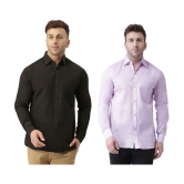 KLOSET By RIAG 100% Cotton Regular Fit Solids Full Sleeves Men's Casual Shirt - Lavender ( Pack of 2 ) - None