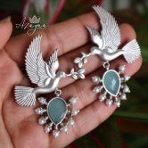 Azayaa World Blue Charming love bird earring