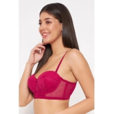 Clovia Pack of 1 Lace Womens Bralette Bra ( Red ) BR2000R04 - None