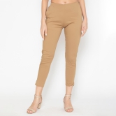 Women's Cotton Formal Trousers - Mocha Mocha L