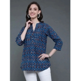 Antaran 100% Cotton Printed A-line Womens Kurti - Blue ( Pack of 1 ) - None