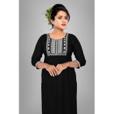 haya fashion - Black Rayon Women's Straight Kurti ( Pack of 1 ) - None