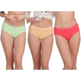 Eves Beauty Women Hipster Multicolor Panty | Pack 3-m / Multi / Cotton Blend