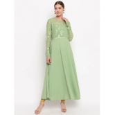 Janasya - Green Crepe Womens Flared Kurti ( Pack of 1 ) - S