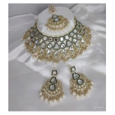 Padmavati Bangles White Alloy Necklace Set ( Pack of 1 ) - White