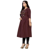 Rangrasiya - Maroon Cotton Women''s Flared Kurti ( Pack of 1 ) - None