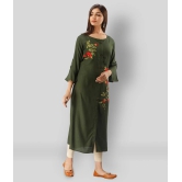 MAUKA - Green Rayon Womens Flared Kurti ( Pack of 1 ) - 5XL