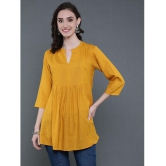 Antaran Rayon Self Design A-line Womens Kurti - Yellow ( Pack of 1 ) - None