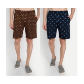 Zeffit - Multicolor Cotton Blend Mens Shorts ( Pack of 2 ) - None