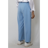 Solid non crease trousers-Sky Blue / L