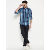 Men Slim Fit Checkered Spread Collar Casual Shirt