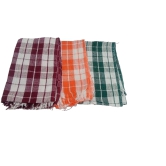 Orange, Green and White Checkered Dish Towel set of 3