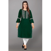 Kapadia - Green Rayon Women''s Straight Kurti ( Pack of 1 ) - None