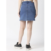 CEFALU - Blue Denim Women''s Straight Skirt ( Pack of 1 ) - None