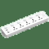 Croma 6 Amps 5 Sockets Surge Protector (2 Meters, Child Safety Shutters,White)