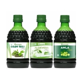 NUTROCOPIA Giloy Tulsi, Aloevera & Amla Juice for Healthy hair Pack of 3 of 400 ML(1200 ML)