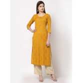 Kbz Yellow Rayon Straight Kurti - Single - None