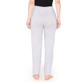 Vami Plain Cotton Rich Relax Lower For Women - Light Grey M