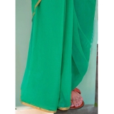 clafoutis Chiffon Solid Saree Without Blouse Piece - Green ( Pack of 1 ) - Green