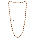 Rudraksha mala chain punch mukhi 50 beads fine gold plated religious healthcare mala - Brown