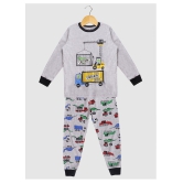 Lazy Shark Boy Grey Printed Night suit - None