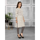 Rangita Women Cotton Off White Printed Knee Length Straight Kurti - None