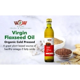 WOW ZIP - GO HERBS & NUTRITION 100% Pure Organic Flax Seed Oil Cooking Oil (Hindi-Alsi Oil) 250 Ml