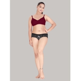 HAYA Maroon Cotton Non Padded Womens Plunge Bra ( Pack of 1 ) - None