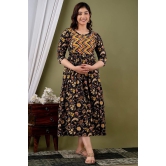 KASHVI Creation Women's Cotton Floral Printed Anarkali Maternity Breast Feeding Kurti (KT0043_P)