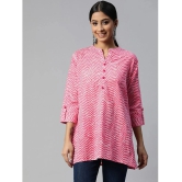 SVARCHI - Pink Cotton Womens Straight Kurti ( Pack of 1 ) - None